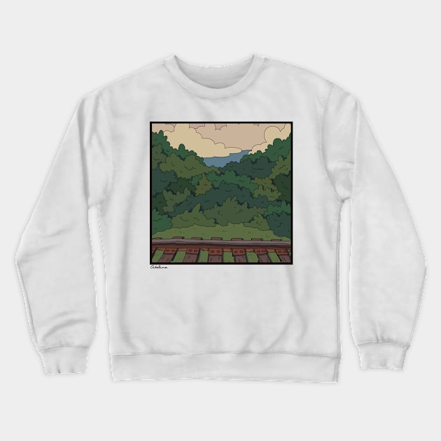 Train Tracks Crewneck Sweatshirt by greenishsapphire